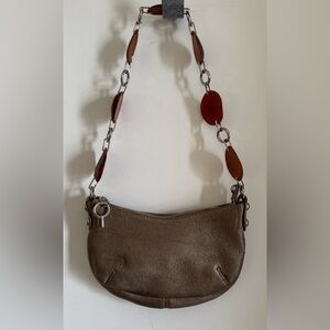 Vintage Viva Mini Bag of CA Sliver/Brown Stone Chain Shoulder Bag Boho Hippie